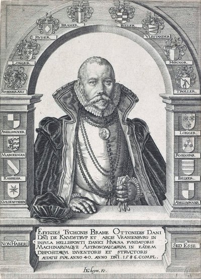 Portret Tycho Brahe 1546 - 1601, wyd. 1586. autorstwa Jacob de Gheyn