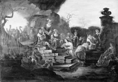 Wesoła firma przy fontannie autorstwa Jacob de Wet d.Æ.