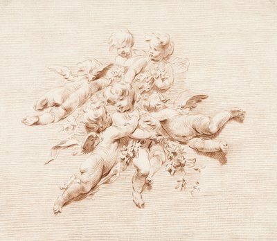 Grupa aniołów. autorstwa Jacob de Wit
