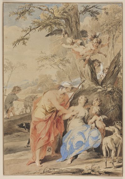 Jowisz i Mnemosyne, 1733 autorstwa Jacob de Wit