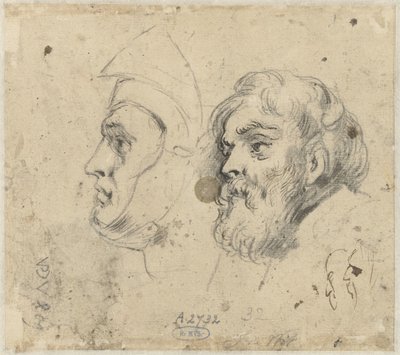 Arkusz do nauki z dwiema głowami autorstwa Jacob de Wit