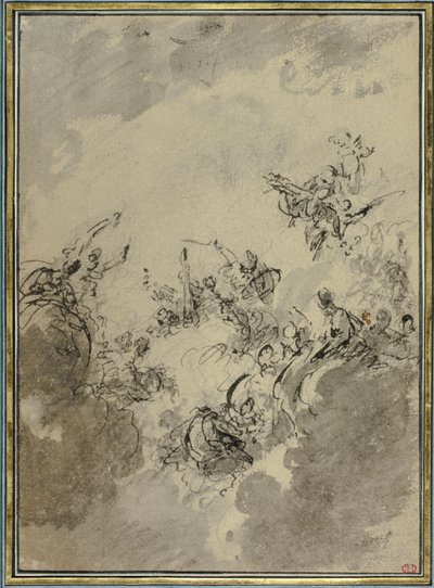 Studium dla Apoteozy Herkulesa autorstwa Jacob de Wit