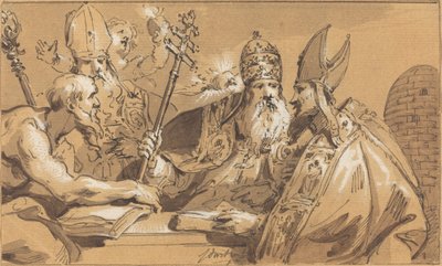 Czterej Ojcowie Kościoła autorstwa Jacob de Wit