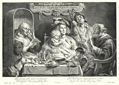 Koncert rodzinny (grafika) autorstwa Jacob the Elder (after) Jordaens