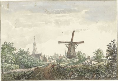 Widok drogi z Leusden do Amersfoort autorstwa Jacob van Liender