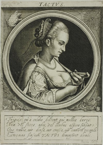 Uczucie, płytka piąta z Pięciu zmysłów autorstwa Jacob van der Heyden