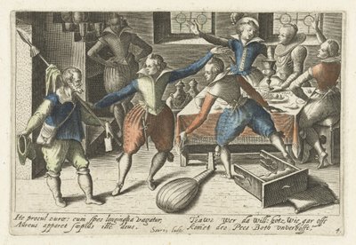 Studentenfeest Mistrz ikonograficznych żartów wśród studentów (...) (tytuł serii) autorstwa Jacob van der Heyden