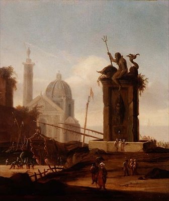 Włoskie Capriccio w śródziemnomorskim porcie autorstwa Jacob van der Ulft