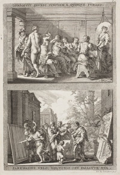 Zeuxis i Parrasius autorstwa Jacob von Sandrart