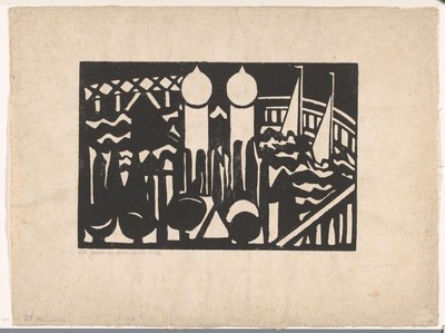 Kompozycja XVI nr. 2 (oryginalny tytuł na przedmiocie) autorstwa Jacoba van Heemskerck (signed by artist)