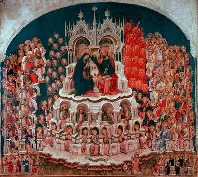 Koronacja Matki Boskiej w Raju obraz na drewnie autorstwa Jacobello del Fiore (1370-1439). XV-wieczna Galeria Akademii Weneckiej autorstwa Jacobello del Fiore