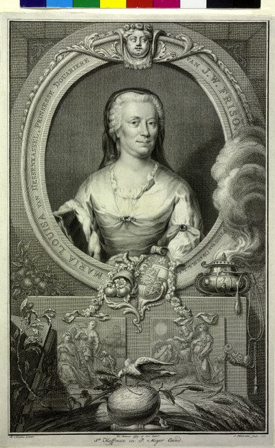 Margrabina Hesji Kassel Mary Louisa (druk) autorstwa Jacobus (after) Houbraken