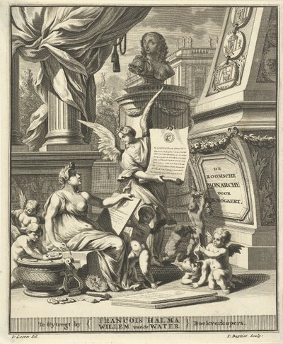 Strona tytułowa dla A. Bogaerta, Monarchia rzymska, ukazana na monetach cesarzy zachodniego i wschodniego, Utrecht 1697 autorstwa Jacobus Baptist