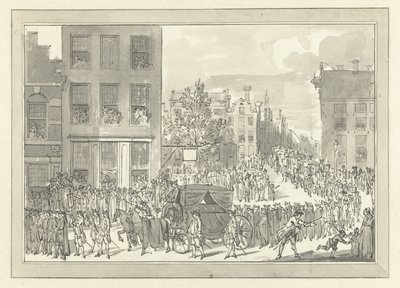 Pogrzeb Woltera Jana Gerrita barona Bentincka w Amsterdamie, 28 sierpnia 1781 r. autorstwa Jacobus Buys