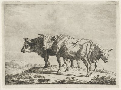 Trzy woły autorstwa Jacobus Cornelis Gaal
