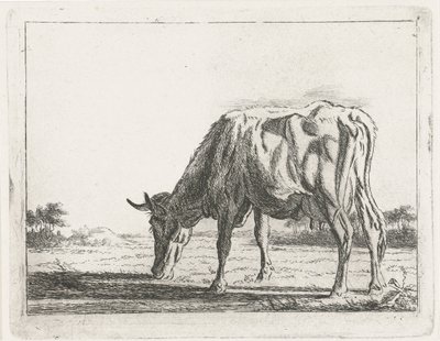 pasąca się krowa autorstwa Jacobus Cornelis Gaal