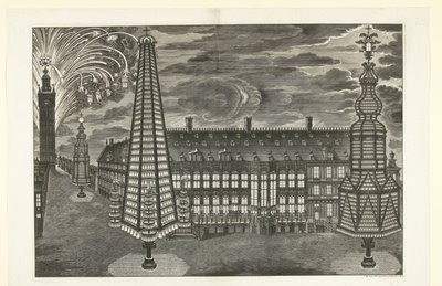 Iluminacja i fajerwerki w Gandawie, 1717 autorstwa Jacobus Harrewijn