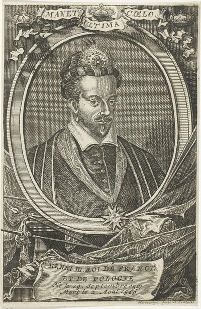 Portret Henryka III francuskiego, króla polskiego i wielkiego księcia litewskiego autorstwa Jacobus Harrewijn