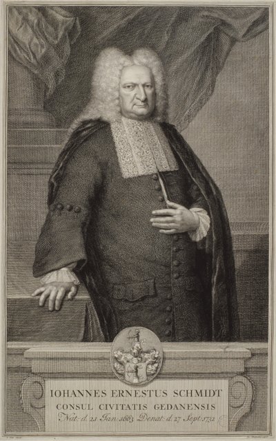 Johann Ernst Schmidt, ok.1732 autorstwa Jacobus Houbracken