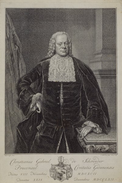 Christian Gabriel Schroder, 1764 autorstwa Jacobus Houbraken