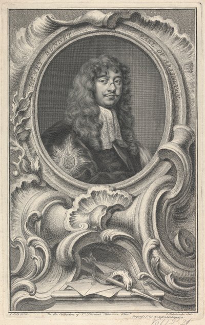 Henry Bennet, 1.hrabia Arlington autorstwa Jacobus Houbraken