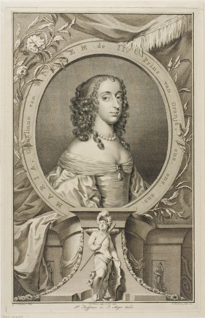 Maria, żona Willema II Orańskiego autorstwa Jacobus Houbraken