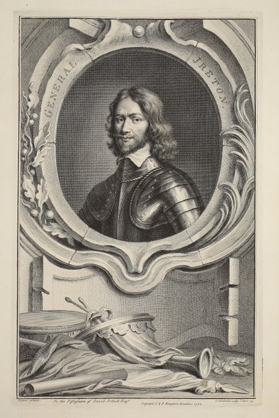 Portret generała Iretona, ilustracja z książki "Heads of Illustrious Persons of Great Britain", wydanej przez Knapton, Londyn 1742. autorstwa Jacobus Houbraken