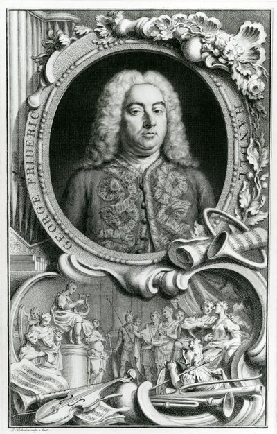 Portret Jerzego Fryderyka Haendla, 1768 autorstwa Jacobus Houbraken