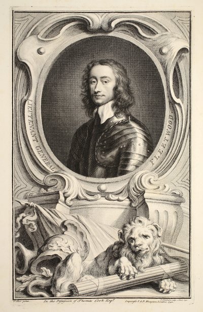 Portret generała porucznika Fleetwooda, ilustracja z „Głów wybitnych osobistości Wielkiej Brytanii”, wyd. autor: Knapton, Londyn 1742 autorstwa Jacobus Houbraken