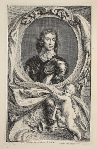 Portret generała porucznika Lamberta, ilustracja z „Głów wybitnych osobistości Wielkiej Brytanii”, wyd. autor: Knapton, Londyn 1742 autorstwa Jacobus Houbraken