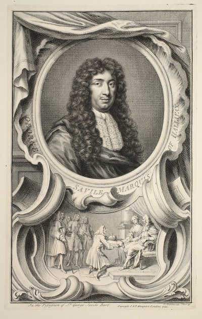 Portret Savile, markiza Halifax, ilustracja z „Heads of Illustrious Persons of Great Britain”, wyd. autor: Knapton, Londyn 1742 autorstwa Jacobus Houbraken
