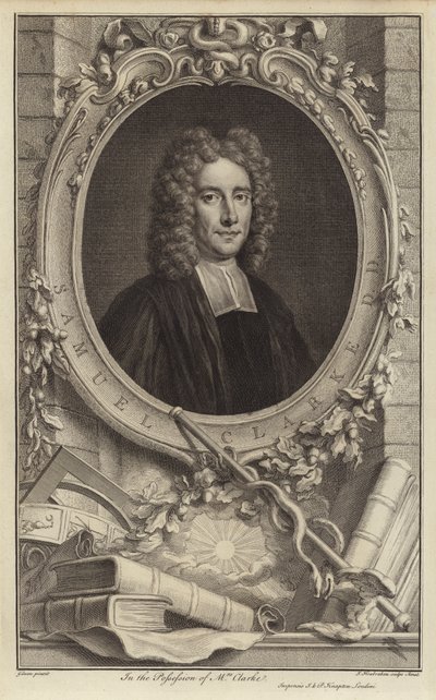 Samuel Clarke, angielski filozof i duchowny (grafika) autorstwa Jacobus Houbraken