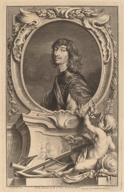 Algernon Percy, hrabia Northumberland autorstwa Jacobus Houbraken after Sir Anthony van Dyck