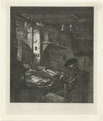 Kupiec w swoim biurze autorstwa Jacobus Ludovicus Cornet