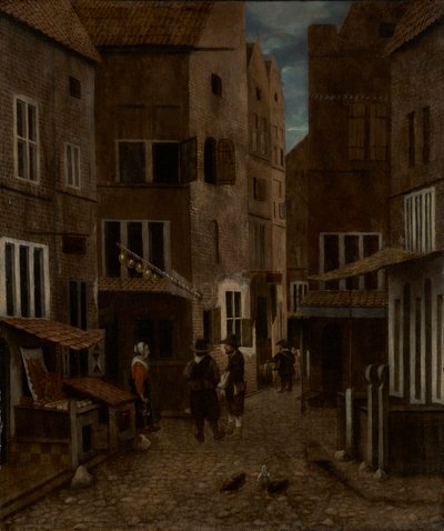 Scena uliczna (olej na panelu) autorstwa Jacobus Vrel or Frel