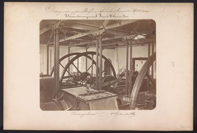 Przepompownia Bovenstoom Prins Alexander / Kralingschveer 18 września 1869 (tytuł na obiekcie) Odzyskiwanie jezior w Schieland na wschód od Rotterdamu (tytuł serii na obiekcie) autorstwa Jacobus van Gorkom jr.