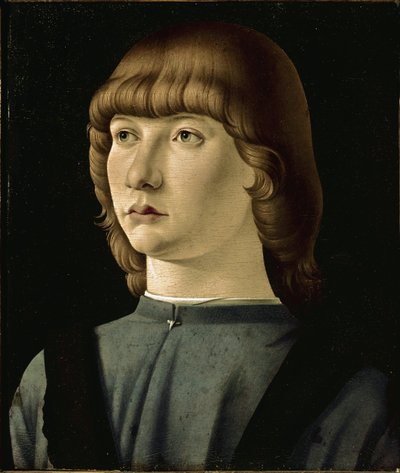 Portret młodego mężczyzny (olej na drewnie) autorstwa Jacometto (attr. to) Veneziano