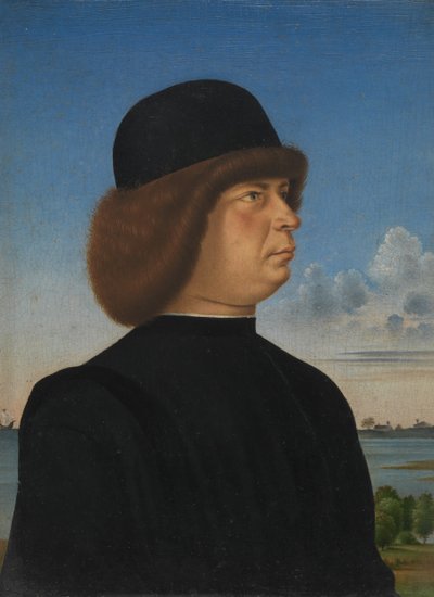 Portret Alvise Contarini, w kierunku Roebuck na uwięzi, ca. 1485-95. autorstwa Jacometto Veneziano