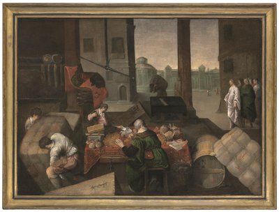 Powołanie świętego Mateusza (olej na płótnie) autorstwa Jacopo (1510 92) (circle) Bassano