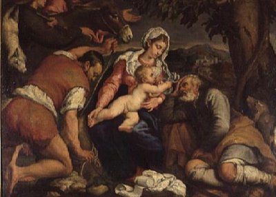 Adoracja pasterzy autorstwa Jacopo Bassano