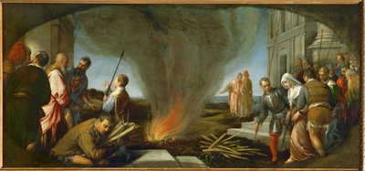 Tamar zostaje zaprowadzona na stos autorstwa Jacopo (1510-92) Bassano