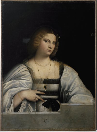 Portret damy, Alegoria dziewictwa. (Obraz autorstwa Jacopo (c.1480 1528) Palma