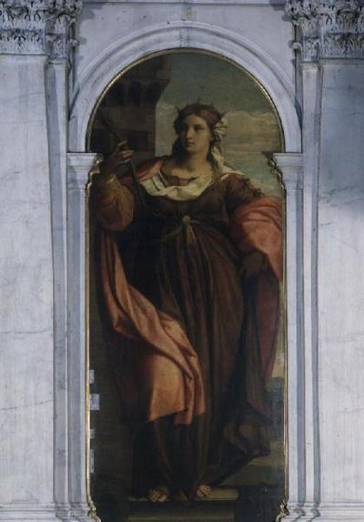 Św. Barbara (część tryptyku) autorstwa Jacopo (c.1480 1528) Palma