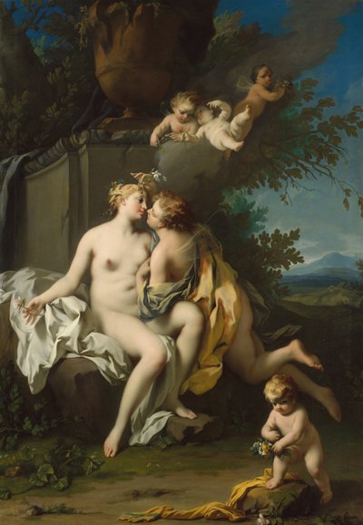 Flora i Zefir, ok. 1730 (olej na płótnie) autorstwa Jacopo Amigoni