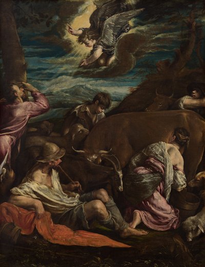 Zwiastowanie pasterzom autorstwa Jacopo Bassano