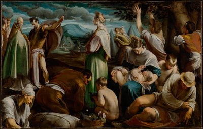 Cud przepiórek autorstwa Jacopo Bassano