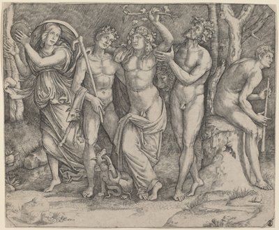 Bachus i jego pomocnicy autorstwa Jacopo Francia