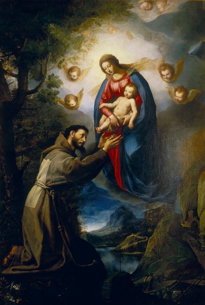 Objawienie się Matki Bożej św. Franciszkowi autorstwa Jacopo Ligozzi