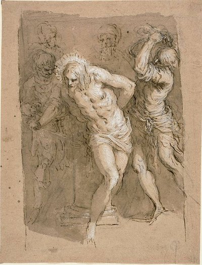 Studium o biczowanie Chrystusa autorstwa Jacopo Palma il Giovane