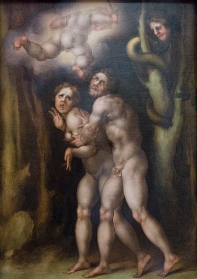 Wypędzenie Adama i Ewy z ziemskiego raju autorstwa Jacopo Pontormo